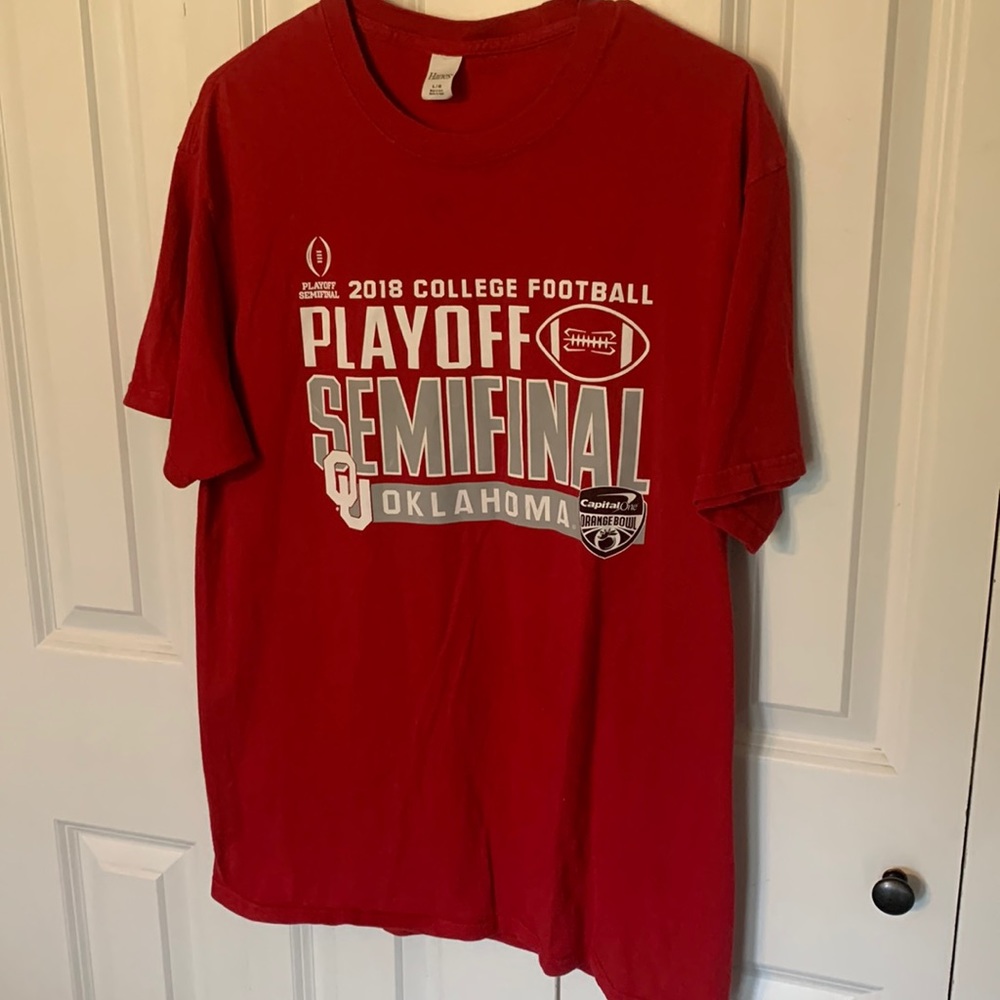 2018 Oklahoma Sooner college football playoff semifinal shirt.